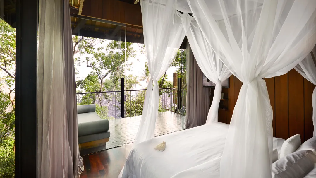 Two Bedroom Ocean View Duplex Pool Villa -Bedroom with View