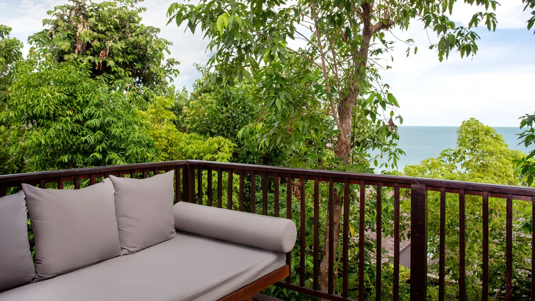 Two Bedroom Ocean View Duplex Pool Villa - Balcony Lounge