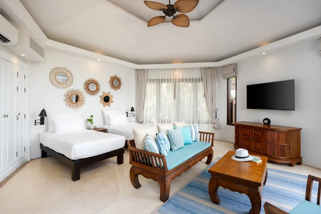 Beachfront Pool Villa - Twin Bed View