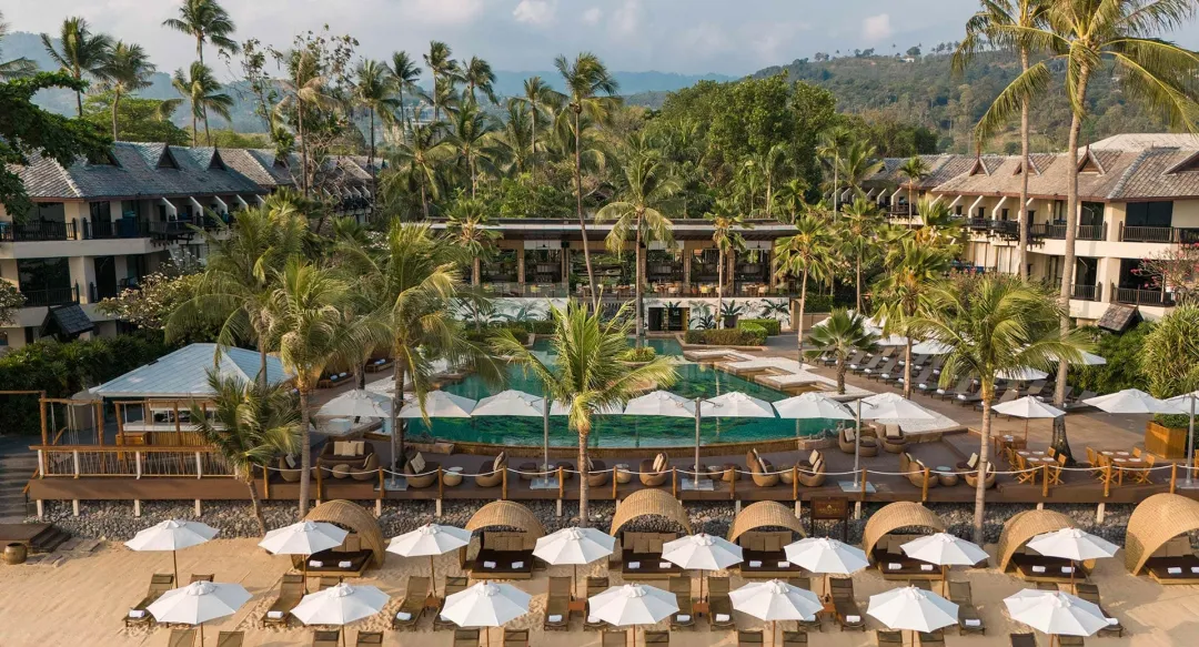 Anantara Bophut Koh Samui Resort - Beach Aerial View