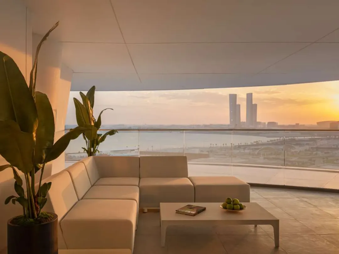 Premium Sea View Room with Meryal Waterpark Access - Balcony Lounge View