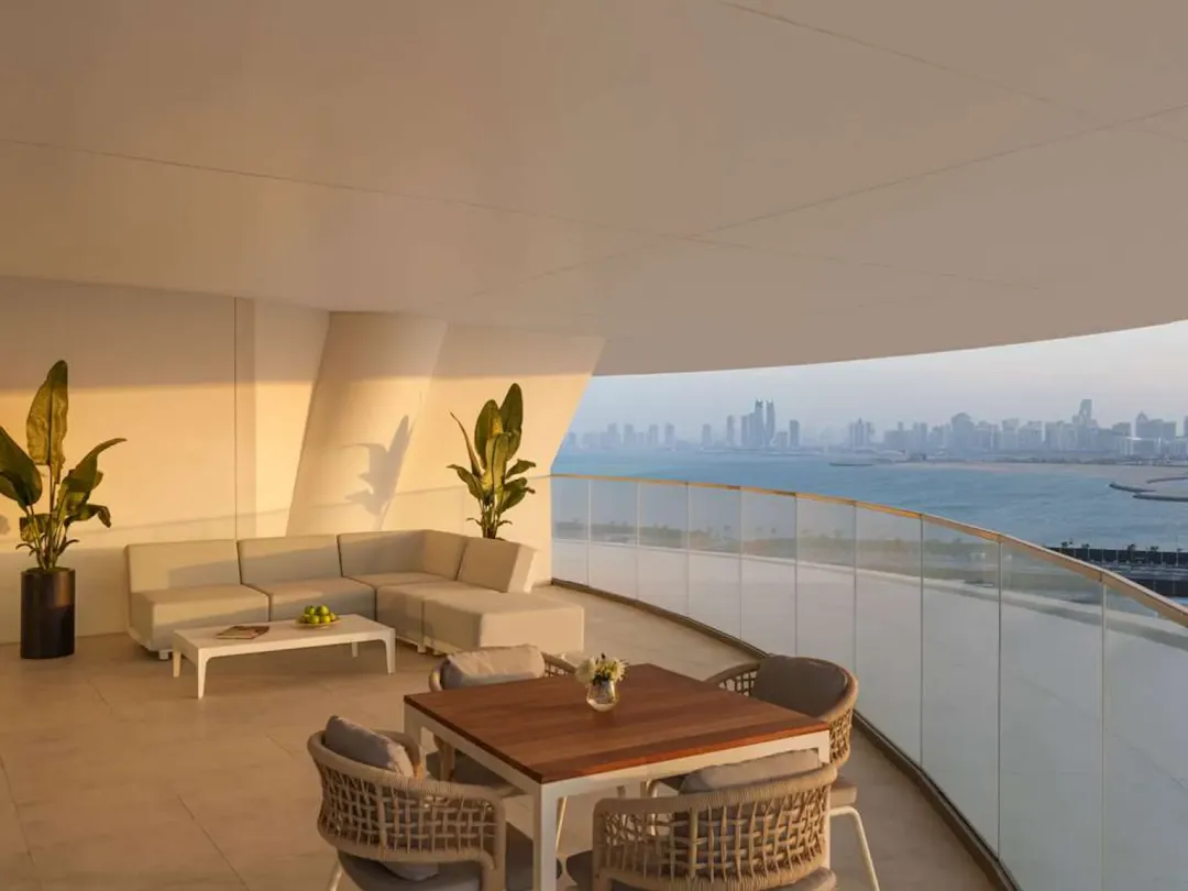 Premium Sea View Room with Meryal Waterpark Access - Balcony Lounge