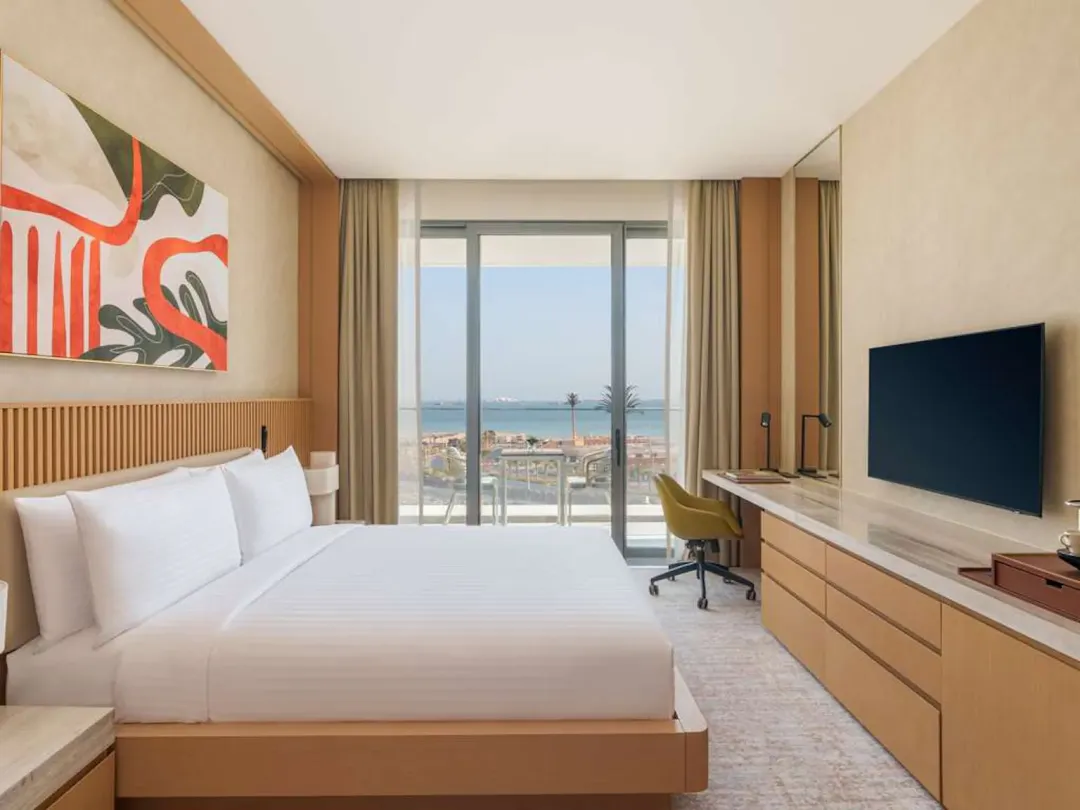 Two Bedroom Family Sea View Room with Meryal Waterpark Access - King Bed View