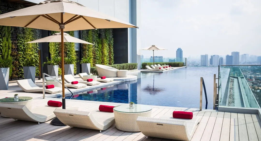 Avani+ Riverside Bangkok Hotel - Roof Top Pool Lounge View