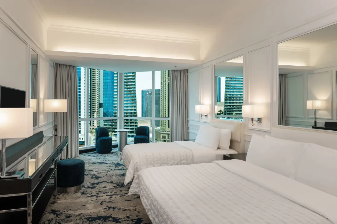 Le-Meridien-Mina-Seyahi-Beach-Resort-and-waterpark-Deluxe-Skyline-Twin-Beds