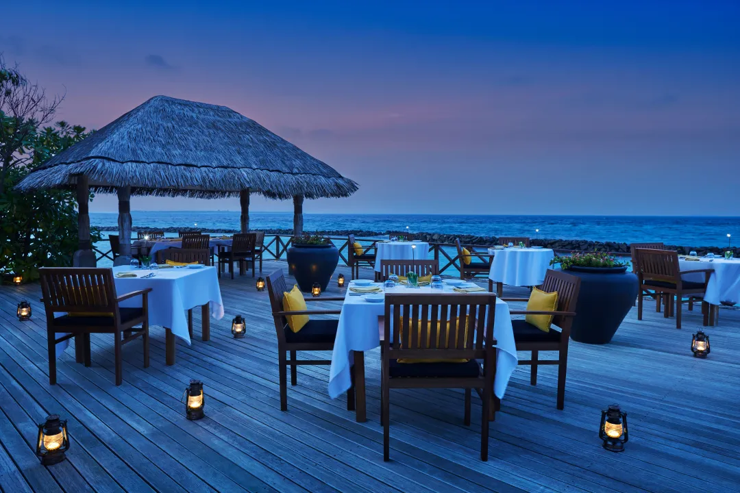 Taj Coral Reef Resort and Spa Maldives -Dining by the Deck