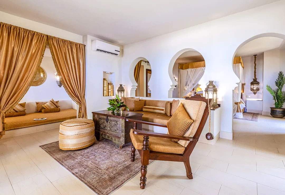 Sultans Two Bedroom Villa - Bedroom With Seating Aeria