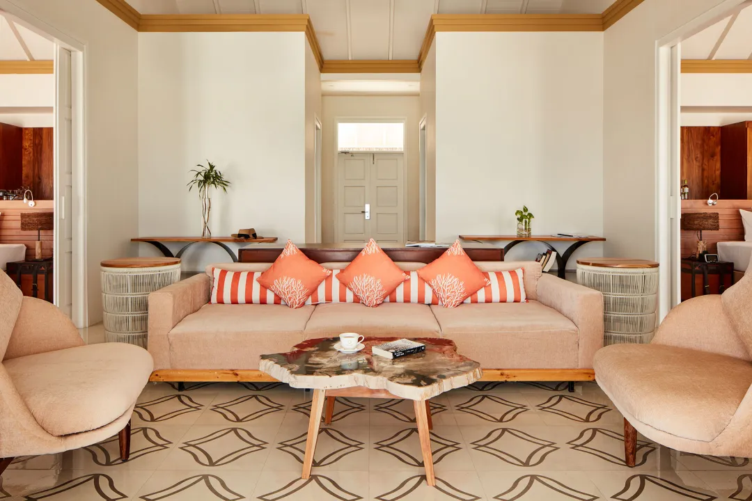 Two Bedroom Beach Residence with Pool - Indoor Seating Aeria