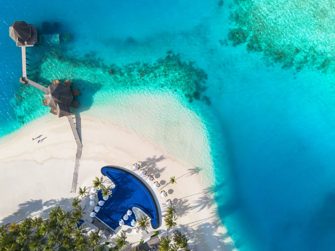 Conrad Maldives Rangali Island - Main Pool Aerial View