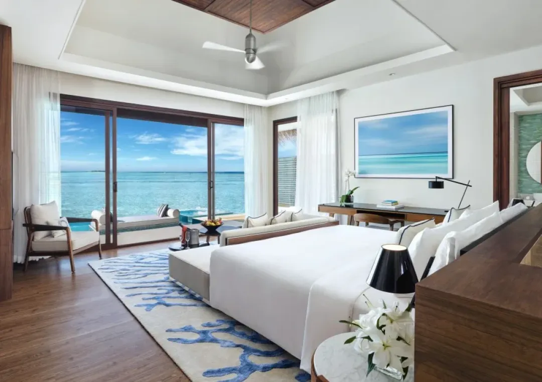 Deluxe Over Water Pool Villa - Bedroom with Sea View