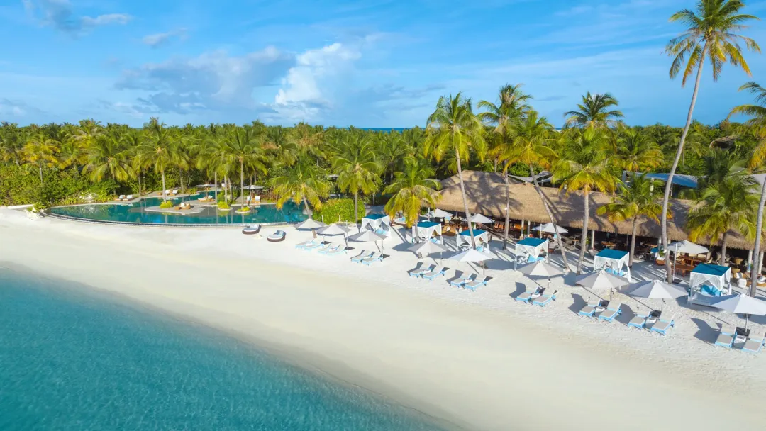 Waldorf Astoria Maldives Ithaafushi - Beach Aerial View