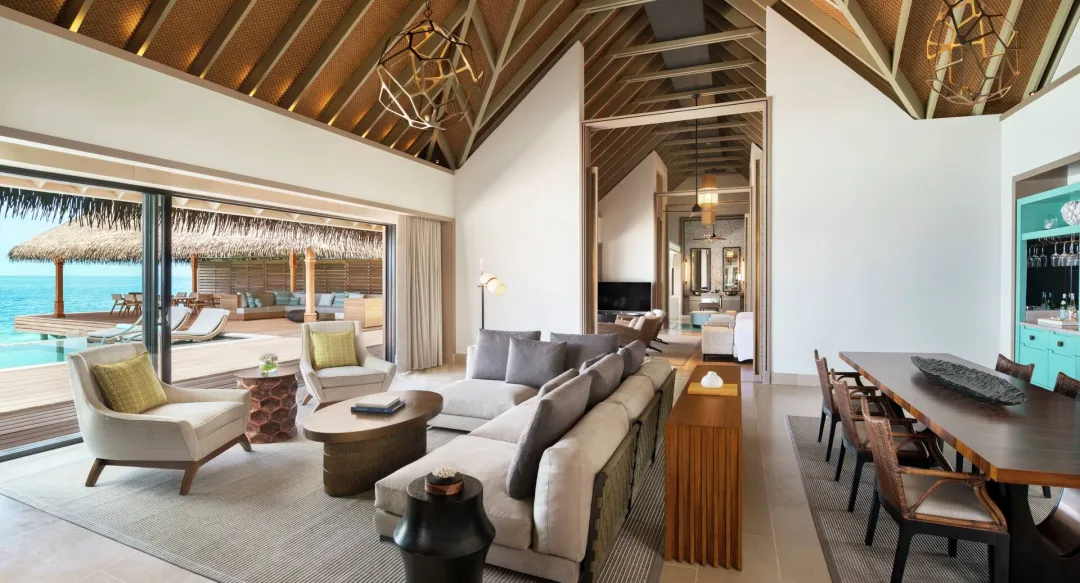 Overwater Villa with Pool - Living Room