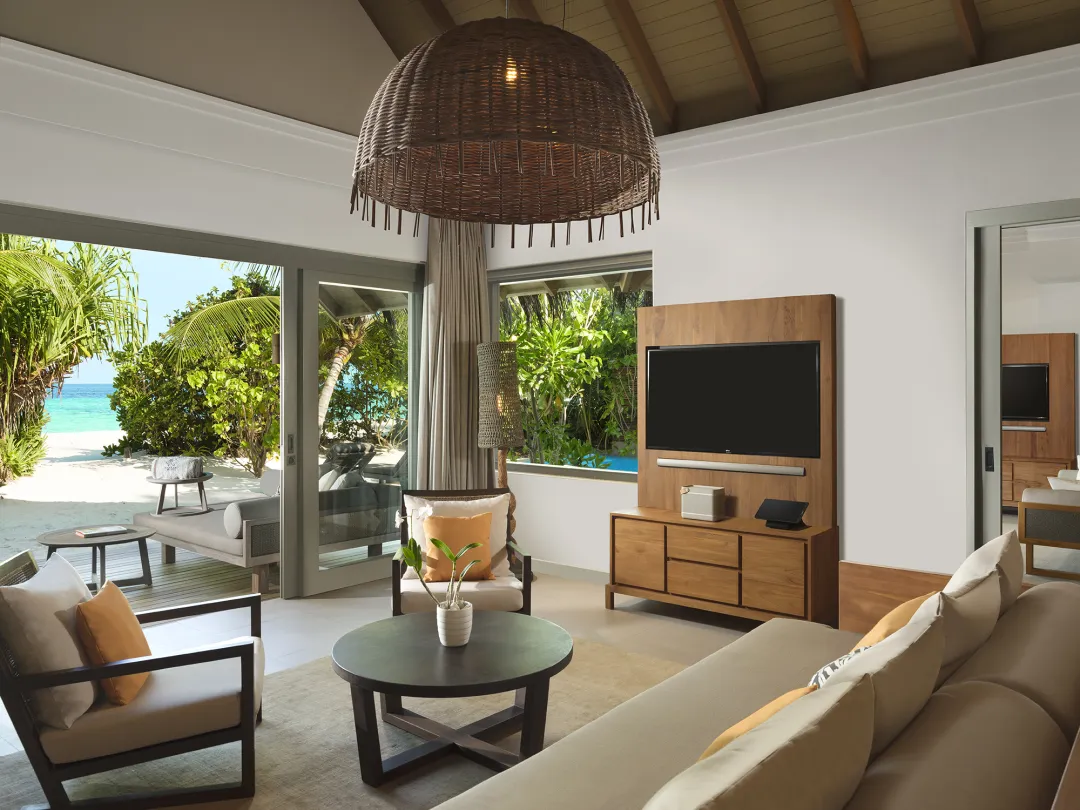 Vakkaru Maldives - One Bedroom Deluxe Beach Pool Residence - Living Room