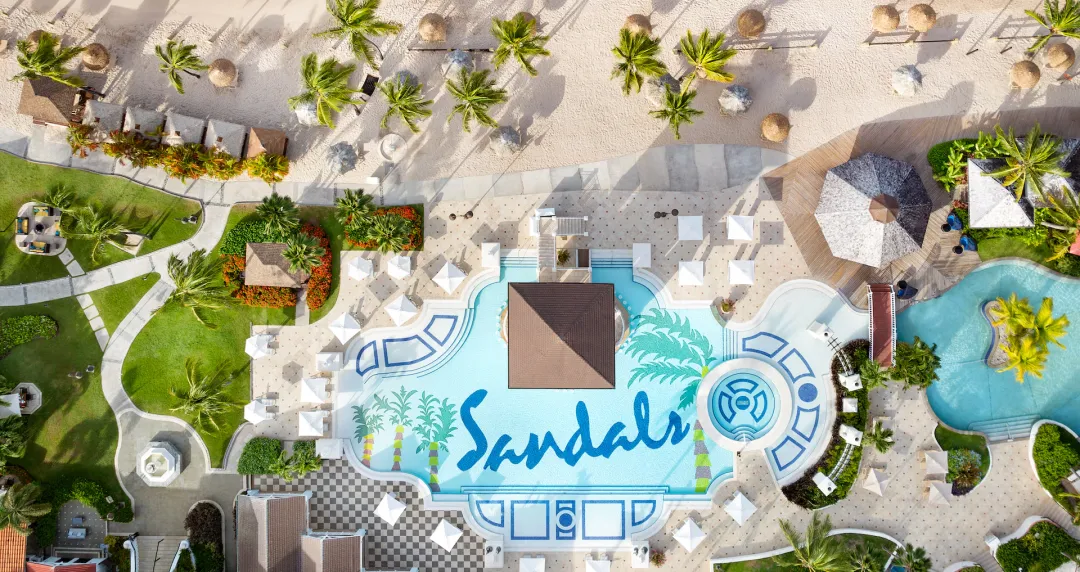 Sandals Grande St. Lucian - Pool Aerial View