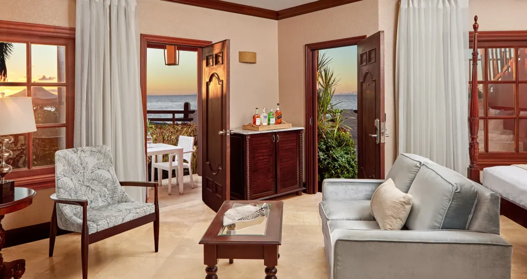 Caribbean Honeymoon Beachfront Butler Suite - OHS - Seating Aeria