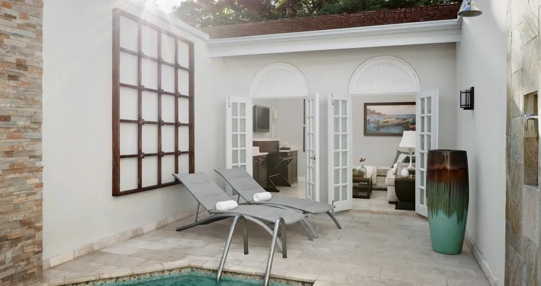 Butler Village Honeymoon Romeo & Juliet One Bedroom Villa Suite with Private Pool Sanctuary - RJ - Pool Lounge