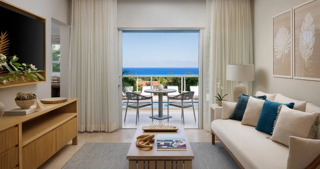 Oceanview One Bedroom Poolside Butler Villa Suite - OV1 - Living Room