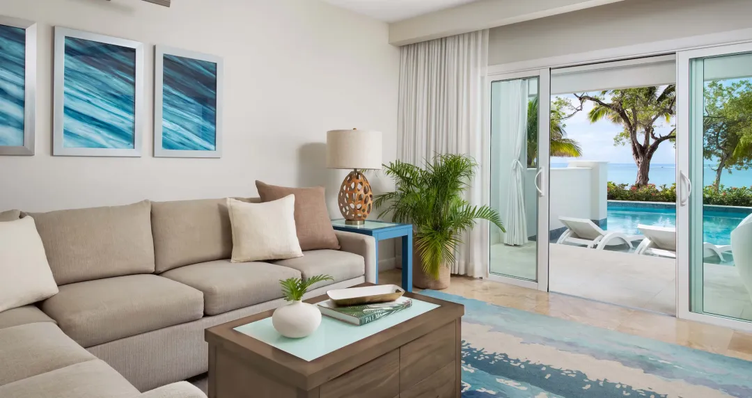 Starlight Beachfront One Bedroom Swim Up Butler Suite with Patio Tranquility Soaking Tub - 1SUP - Seating Aeria