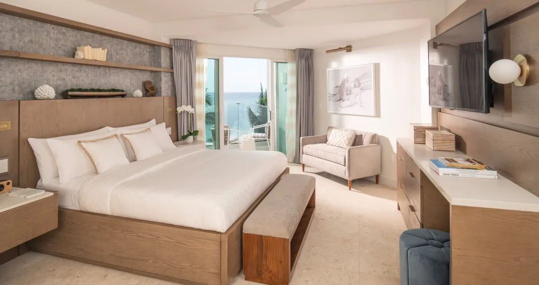Mammee Bay Oceanview One Bedroom Butler Suite with Balcony Tranquility Soaking Tub - O1B - Bedroom