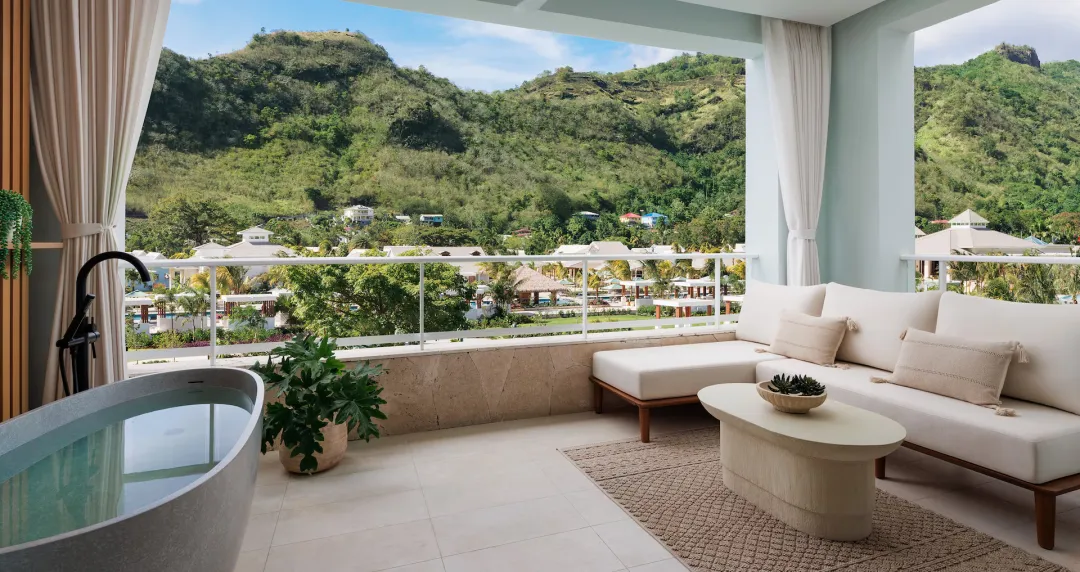 Sandals Saint Vincent and The Grenadines - Lady Palm Club Suite with Fitness Room and Balcony Tranquility Soaking Tub -  Balcony