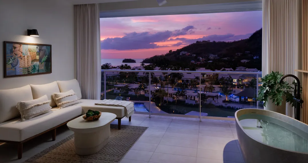 Sandals Saint Vincent and The Grenadines - Lady Palm Partial Oceanview Club Suite with Media Room and Balcony Tranquility Soaking Tub -Balcony