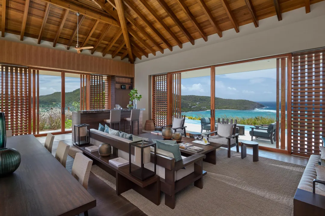 Mandarin Oriental Canoun - Two Bedroom Patio Villa with Studio - Oceanfront Living Room