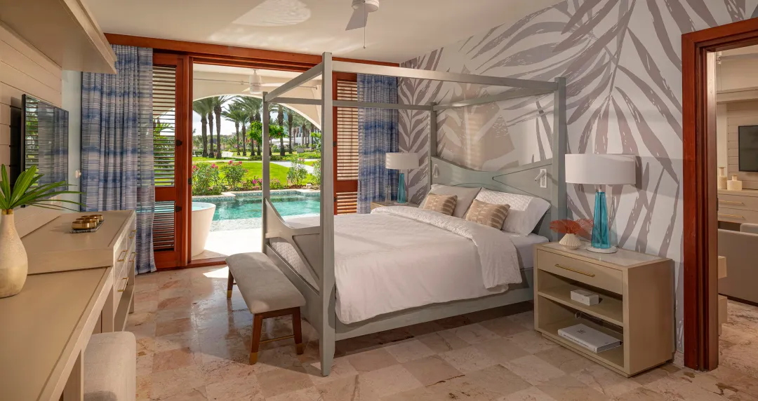 Carisia One Bedroom Swim-up Butler Suite with Patio Tranquility Soaking Tub -Bedroom