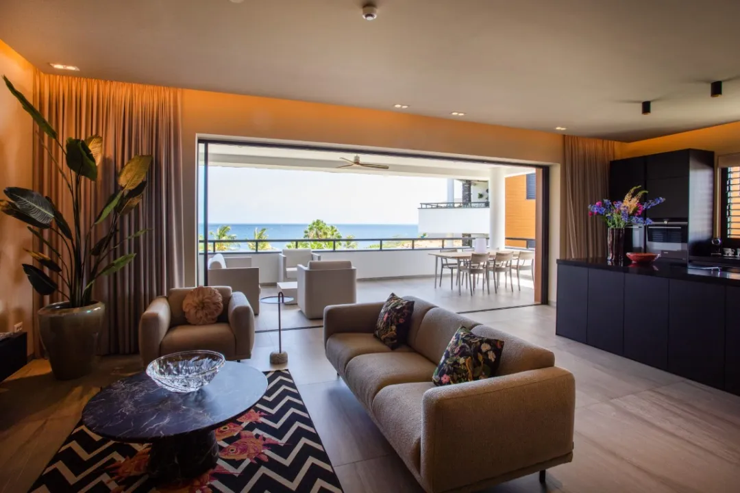 Beachfront Two Bedroom Luxury Apartment @ The Shore - Living Room View