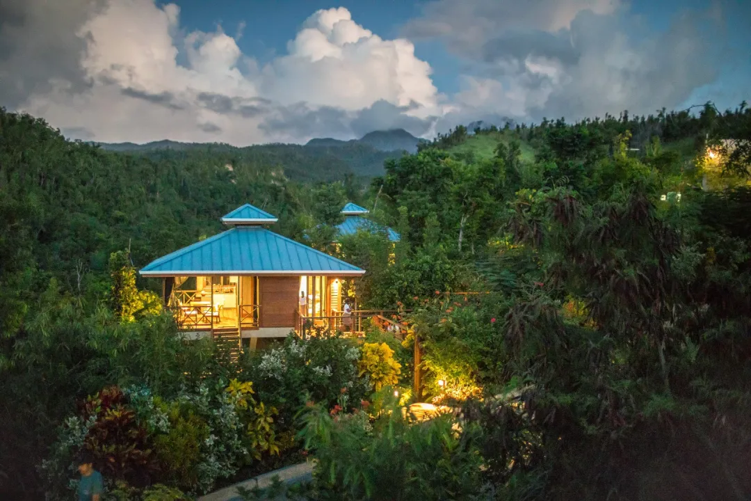 Ylang Ylang One Bedroom Villa - Villa Aerial View After Sunset