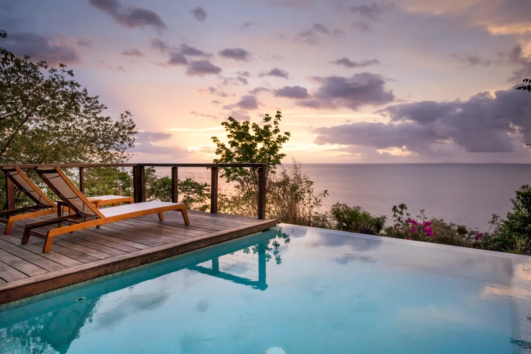 Zabuco Honeymoon Villa - Pool View After Sunset View