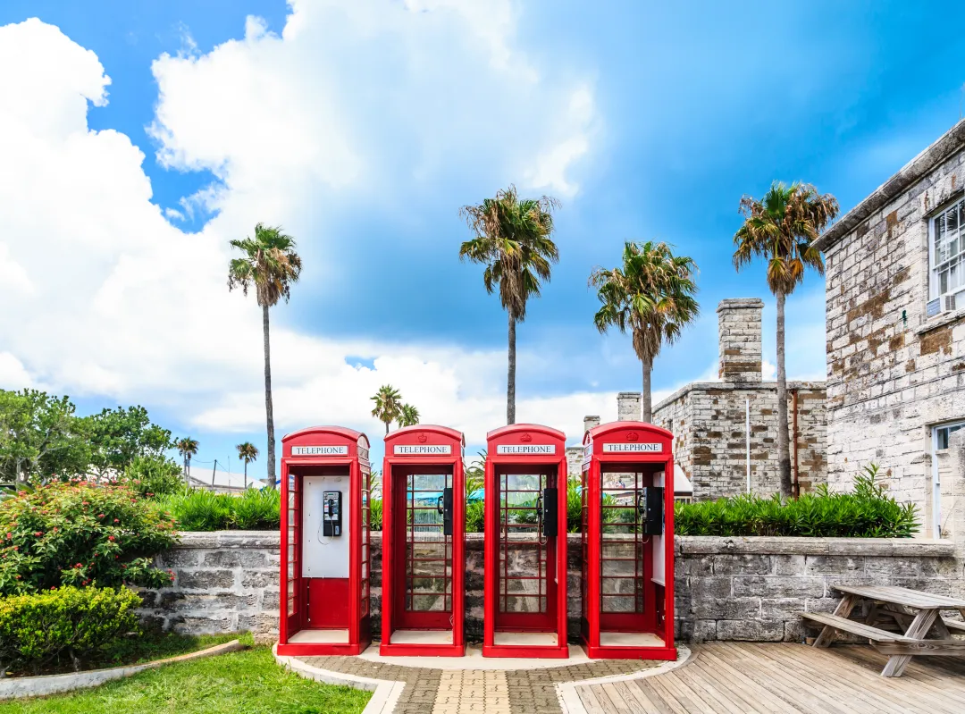 Odysseys Travel - Old classic British red phone booths in Bermuda