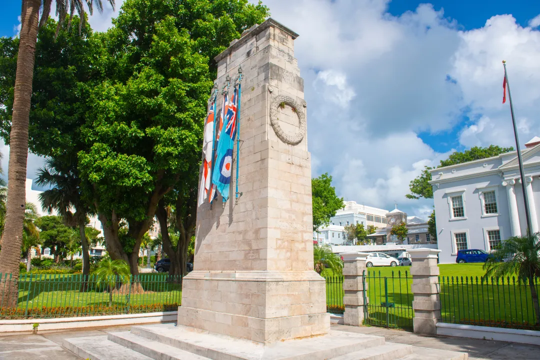 Odysseys Travel - Cenotaph on Front Street at Cabinet Building in historic commercial buildings in Hamilton