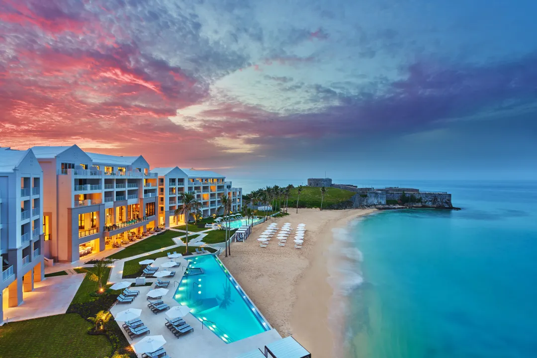 Odysseys-Travel-St.-Regis-Bermuda-Hotel-Exterior-at-Dusk