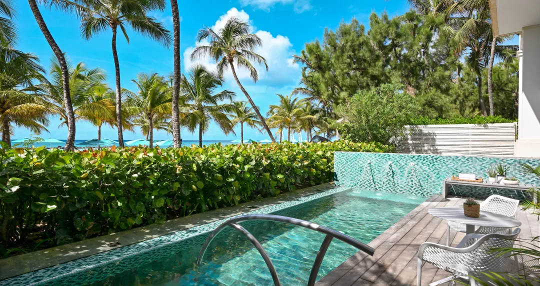 Beachfront Prime Minister One Bedroom Butler Suite with Private Pool and Patio Tranquility Soaking Tub - Pool