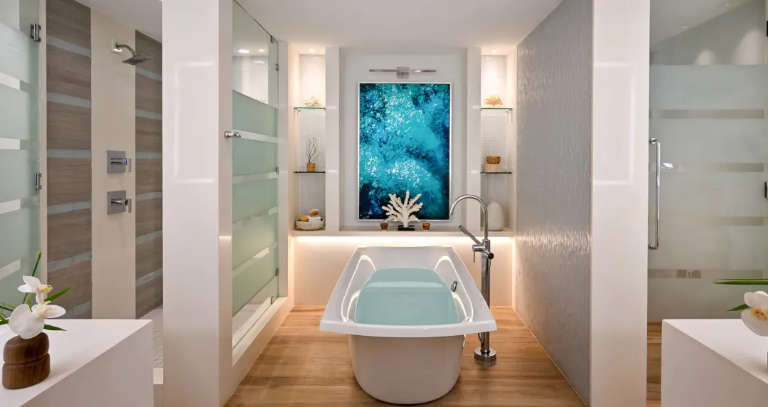 Beachfront One Bedroom Butler Suite with Balcony Tranquility Soaking Tub - Bathroom