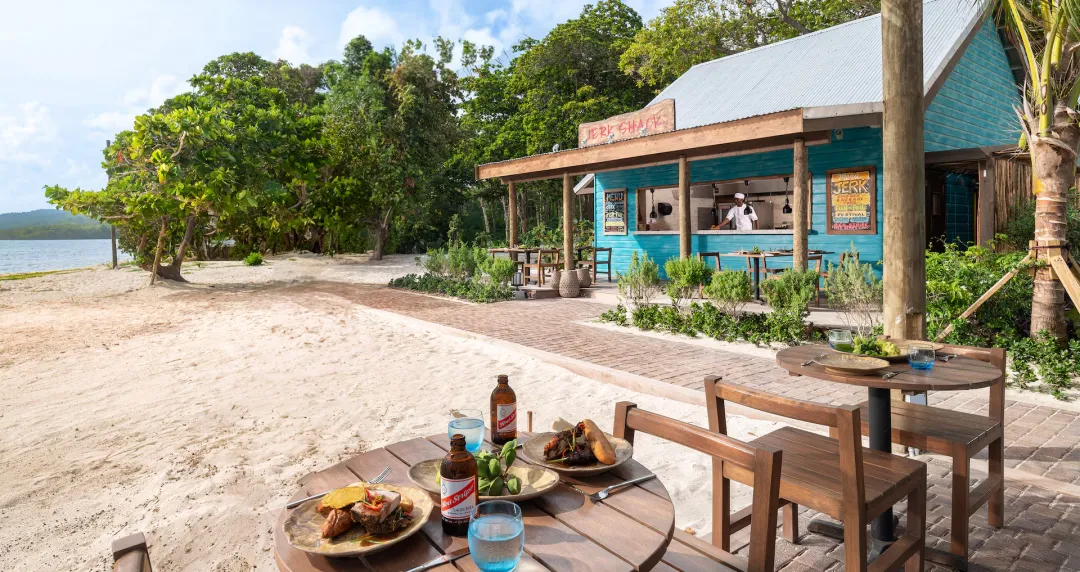 Sandals Dunn's River - Beach Dining View