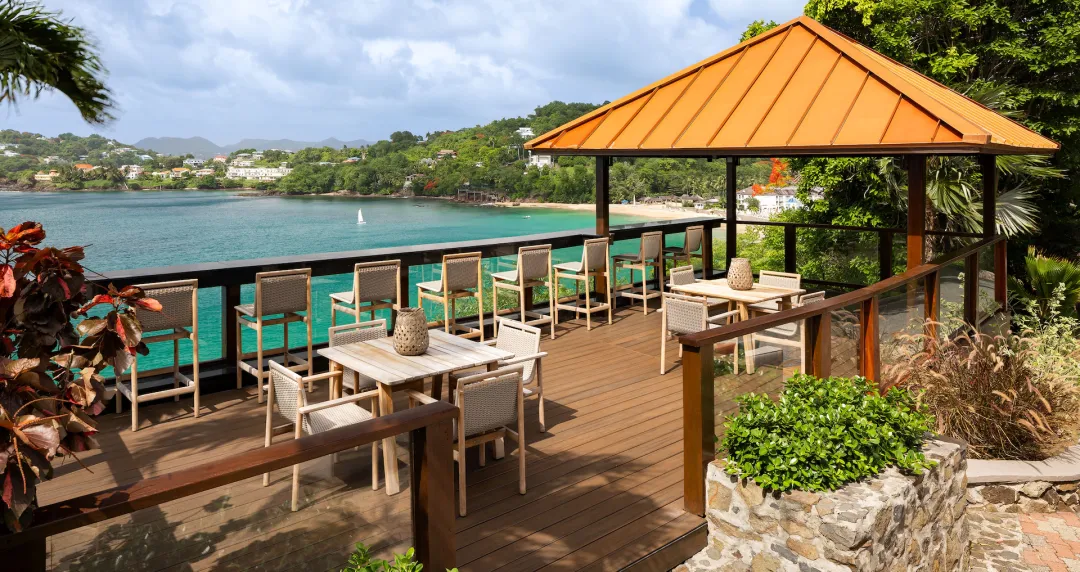 Sandals Regency La Toc -Deck Dining With Sea View