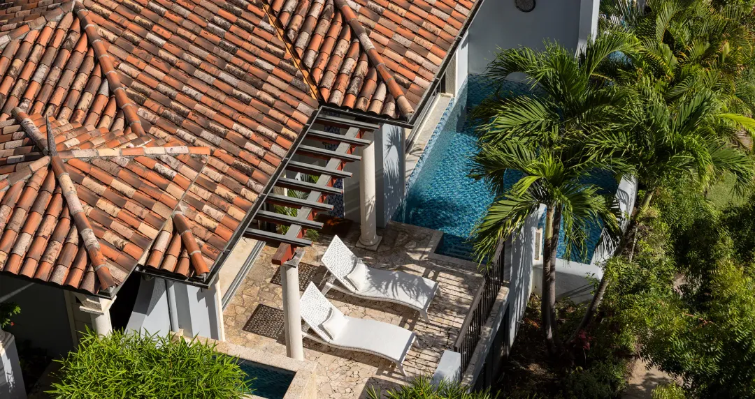 South Seas One Bedroom Butler Villa with Infinity Edge Pool - Villa Aerial View