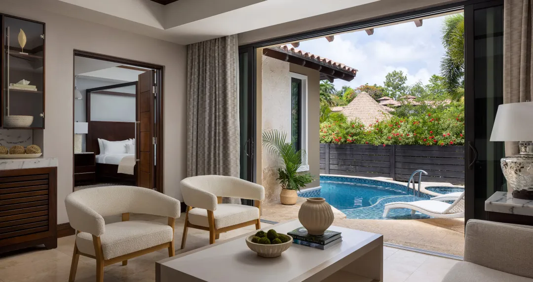 South Seas Honeymoon One Bedroom Butler Villa with Private Pool Sanctuary - Seating Aeria