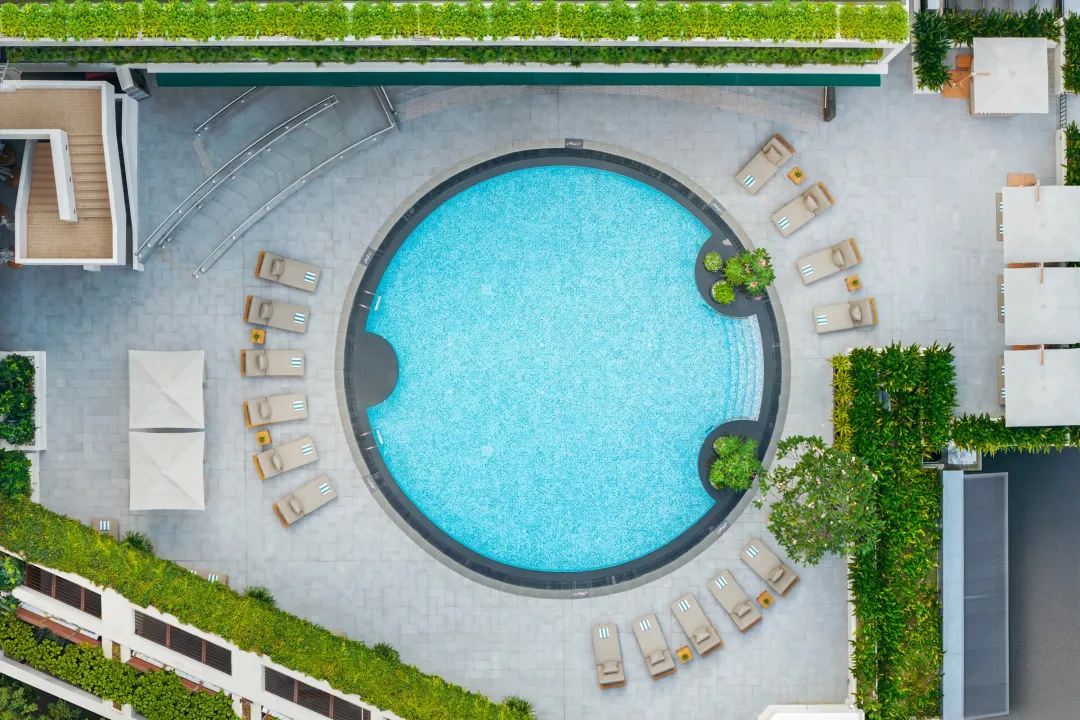 Odysseys Travel - Conrad Singapore Orchard - Pool Aerial