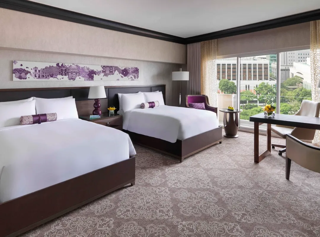 Odysseys Travel - Fairmont Singapore - Fairmont Two Doubles - Bedroom