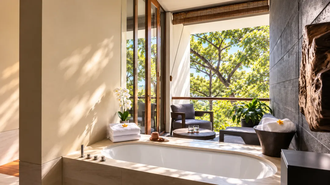 Odysseys Travel - Capella Singapore - Premier Garden View - Bathtub