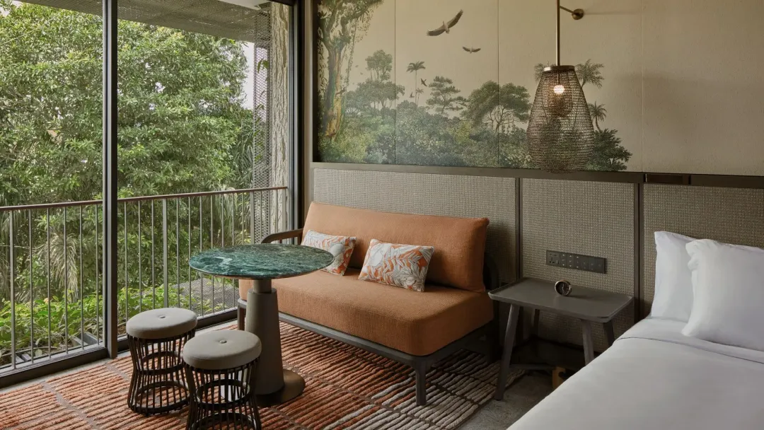 Odysseys Travel - Mandai Rainforest Resort by Banyan Tree - Retreat Room - Two Double Beds - Sofa Bed