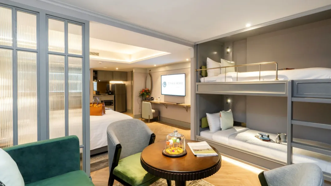 Odysseys Travel - The Salil Hotel Riverside Bangkok - Family Room - Bunk Bed Area