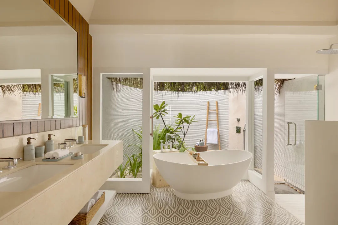 Odysseys Travel - Six Senses Kanuhura - Two Bedroom Beach Villa Suite with Pool - Bathroom