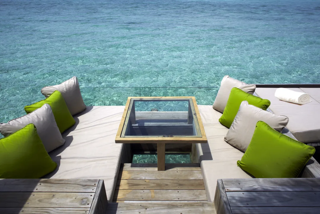 Odysseys Travel - Six Senses Laamu - Laamu Water Villa - Glass Bottom Deck