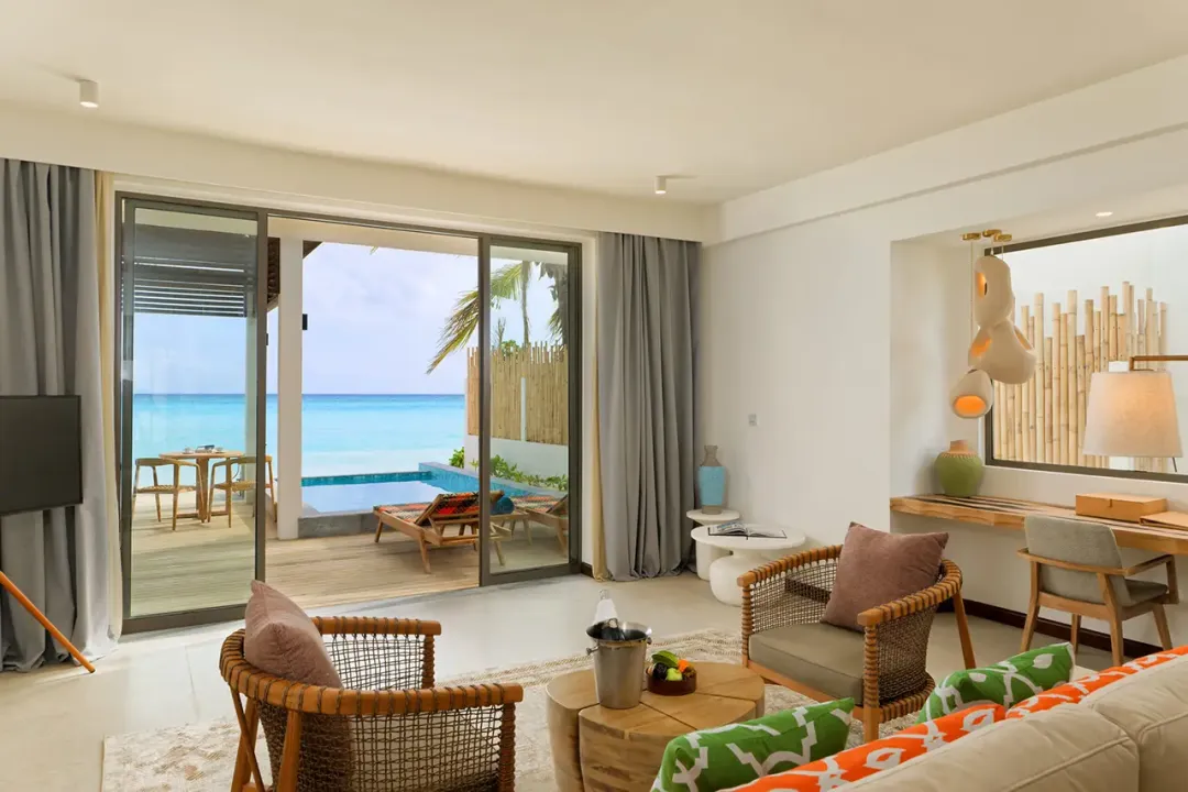 Odysseys Travel - Meyyafushi Maldives - Beach Pool Suite - View