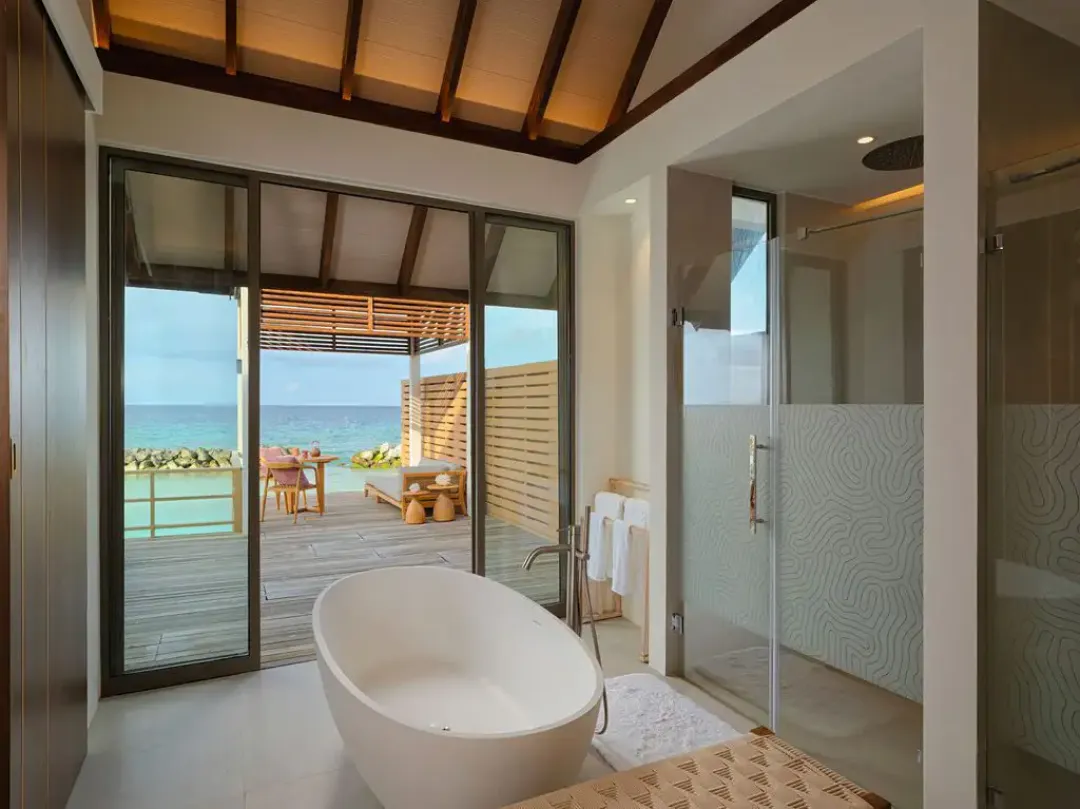 Odysseys Travel - Meyyafushi Maldives - Two Bedroom Semi Ocean Pool Villa - View from Bathroom