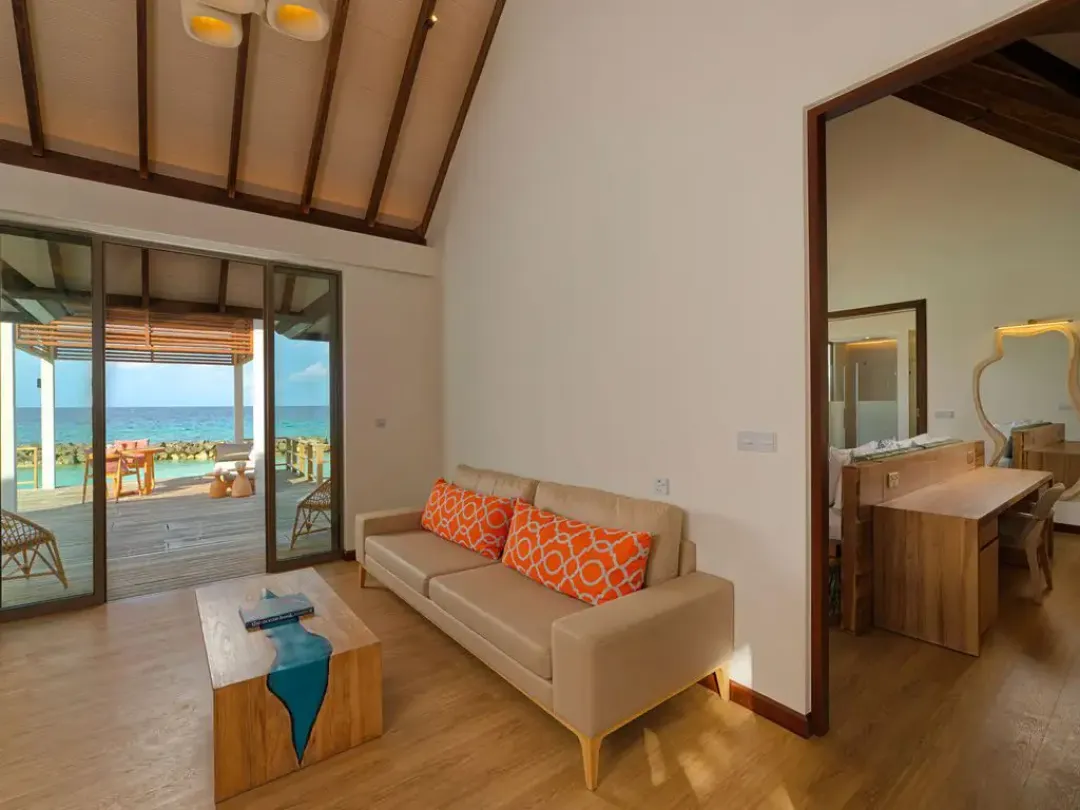 Odysseys Travel - Meyyafushi Maldives - Two Bedroom Semi Ocean Pool Villa - Living Space