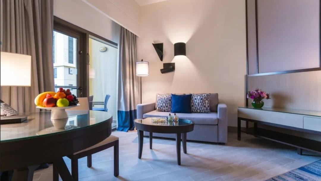 Odysseys Travel - Amwaj Rotana - Rooms - Sea View Family Room with Balcony - Living Area